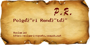 Polgári Renátó névjegykártya